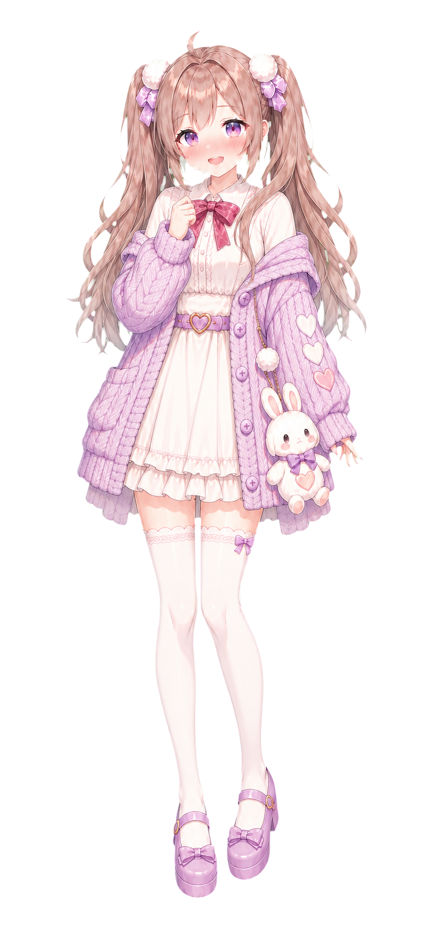 小莓被摸头时的害羞动作